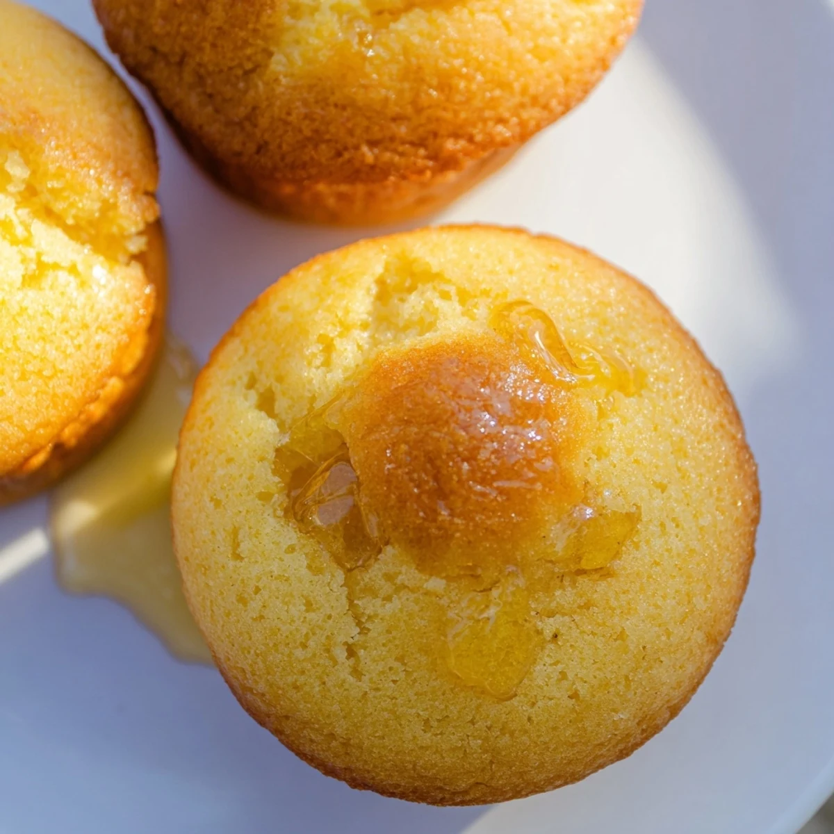 Golden, fluffy Honey Butter Cornbread Muffins, perfect to serve alongside a warm bowl of chili.