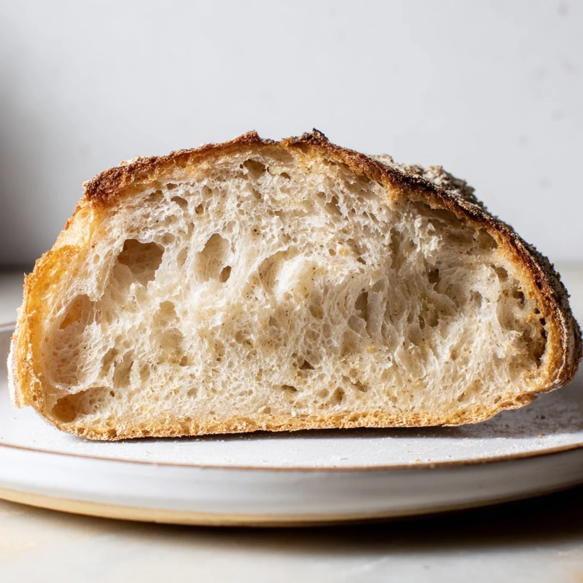 Golden-crusted loaf of The Best Easy No-Knead Bread, ready to slice and serve warm.