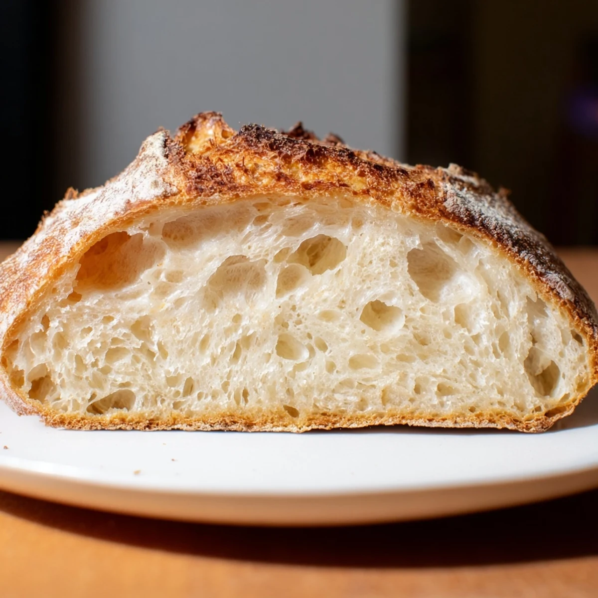 Homemade The Best Easy No-Knead Bread boasts a beautifully crusty exterior and soft, airy interior.