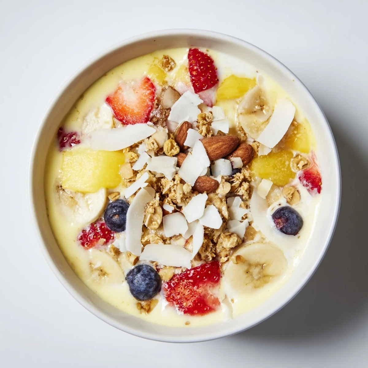 Breakfast Smoothie Packs boast frozen fruit, creamy yogurt, and optional toppings, perfect for a quick breakfast.