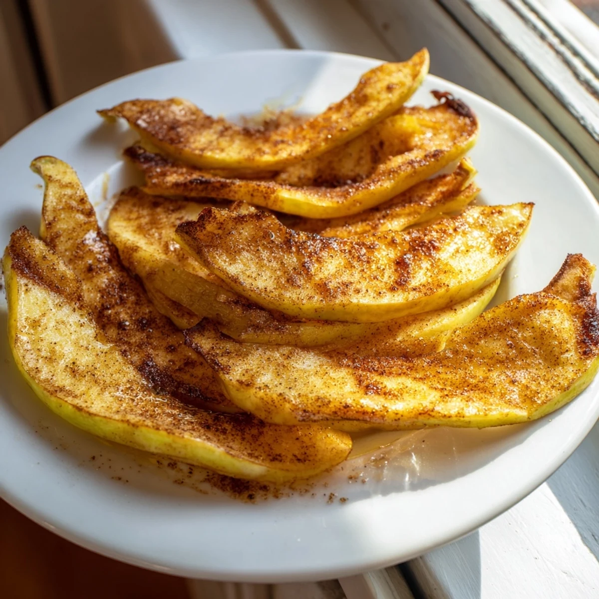 Tender, caramelized Baked Apple Slices, with nutmeg's aroma, a cozy dessert for any occasion.