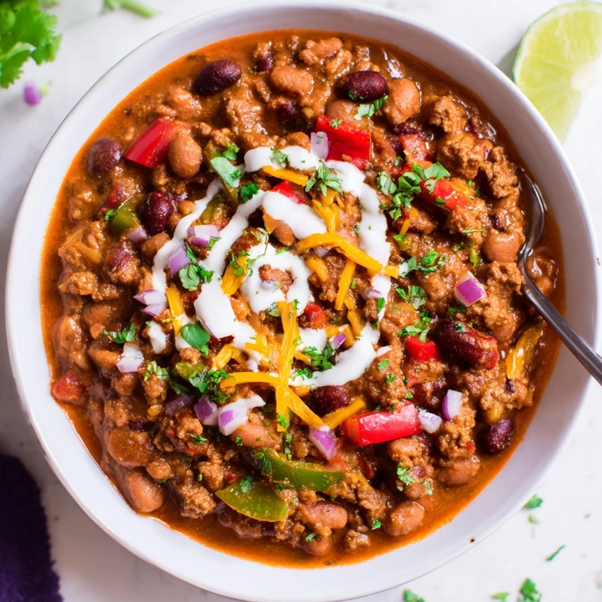 Enjoy a warm and comforting Winter Warming Chili con Carne, perfect for a cozy dinner on a cold day.