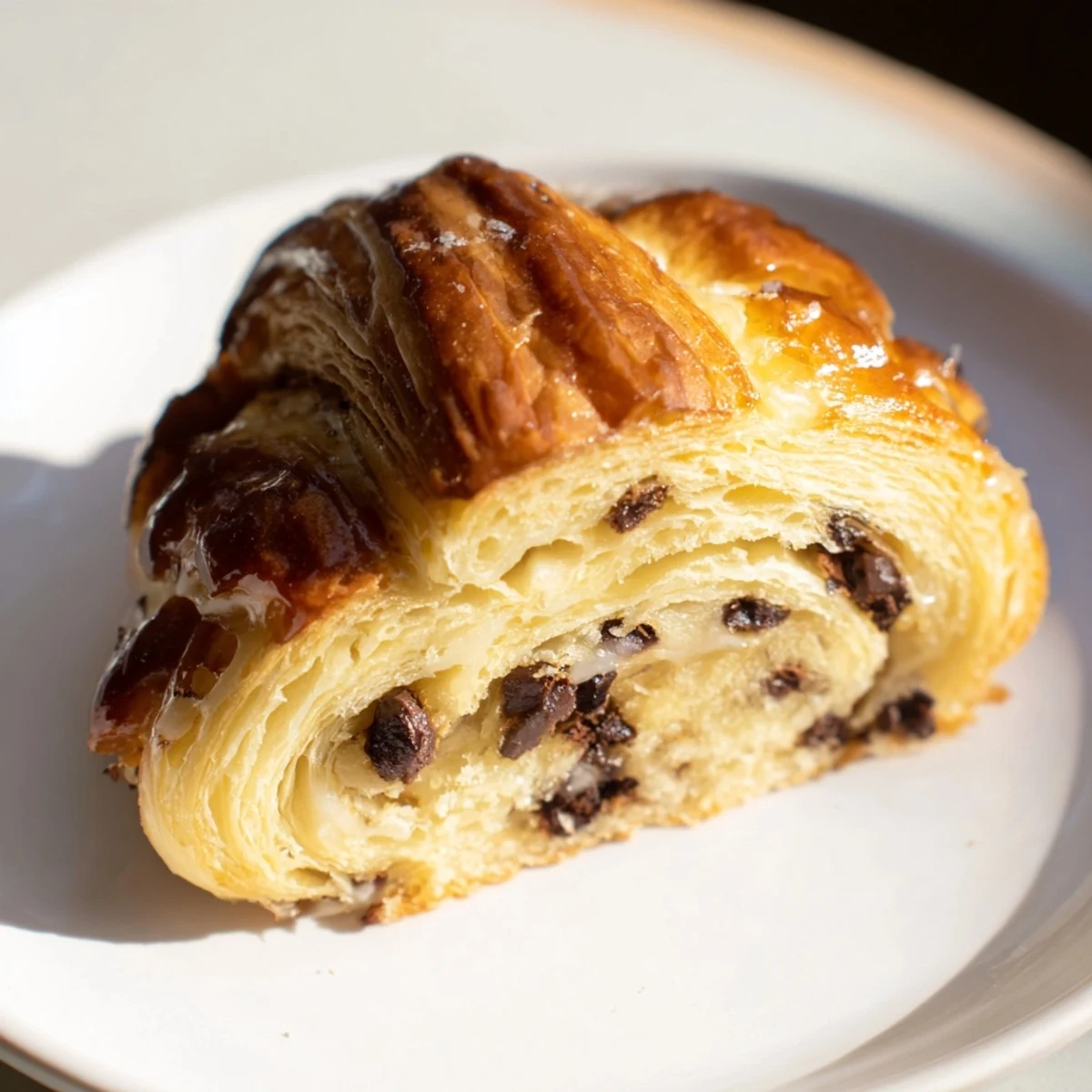 Warm, golden-brown crookies are showcased, highlighting the flaky pastry and chocolate chip cookie layers.