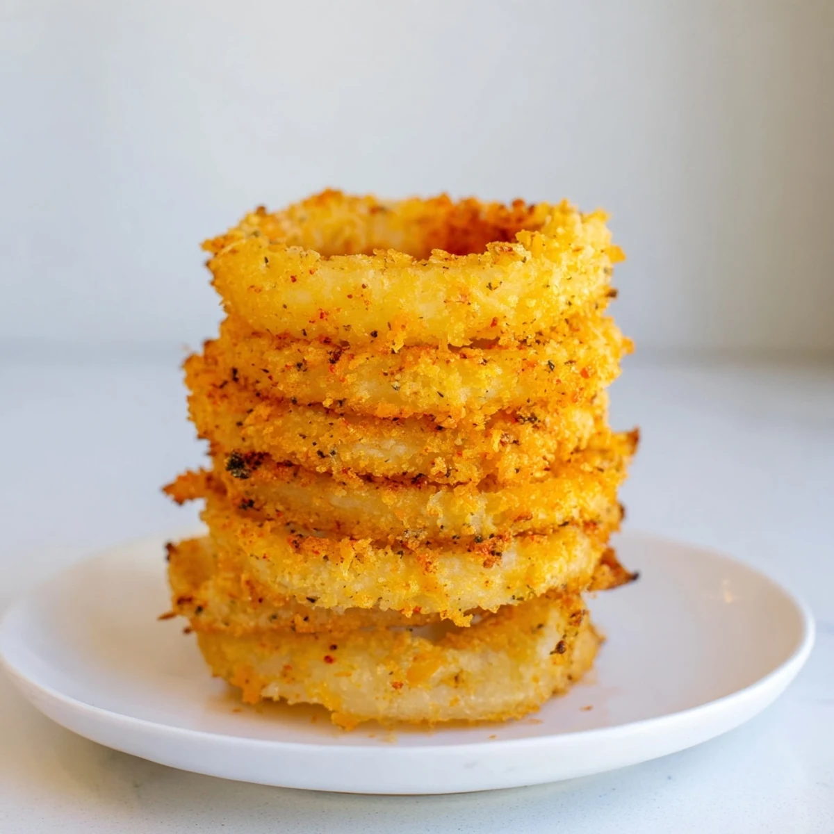 Imagine the satisfying crunch! This Crispy Onion Ring Tower is the perfect party appetizer.