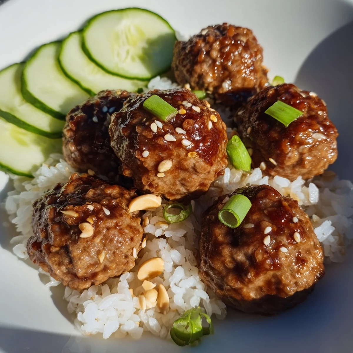 Enjoy the vibrant colors of these homemade Teriyaki Meatball Bowls, a flavorful, easy Japanese-inspired meal.