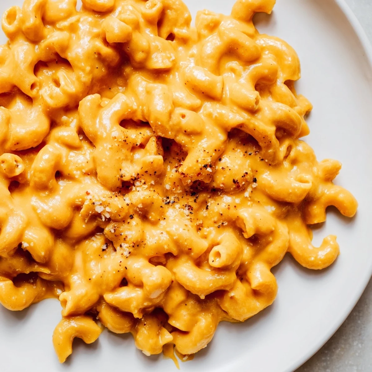 Golden baked Pumpkin Mac & Cheese with bubbly cheese, perfect fall comfort food.