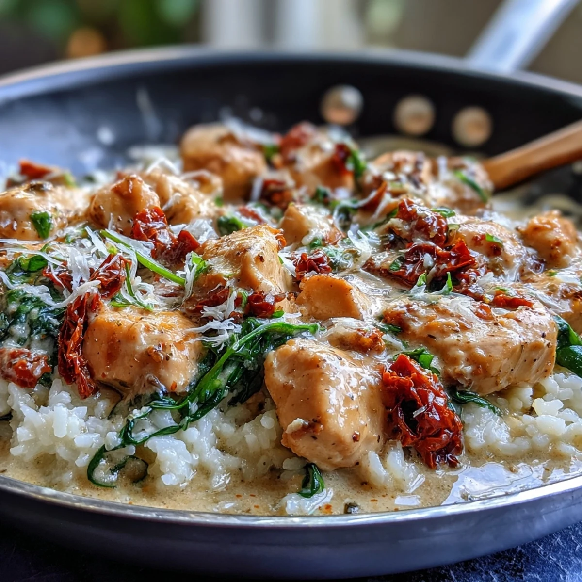 Creamy Tuscan Chicken Rice Skillet