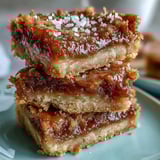 A stack of Guava Cake Bars revealing luscious guava paste layers, perfect for a Cuban-inspired dessert platter.