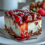 Sweet and salty Memorial Day Strawberry Pretzel Salad dessert, perfectly layered and ready to serve.