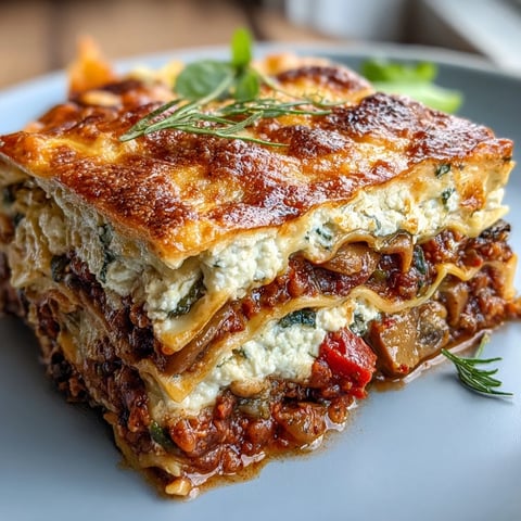 Golden, bubbly mozzarella tops a single pan of One-Pan Smoky Veggie Lentil Lasagne, garnished with fresh basil.