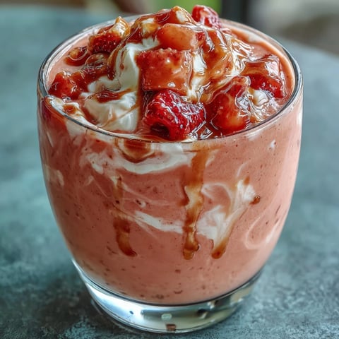 Creamy, chilled Guava Juice Smoothie with frozen mango and pineapple poured into a tall glass.