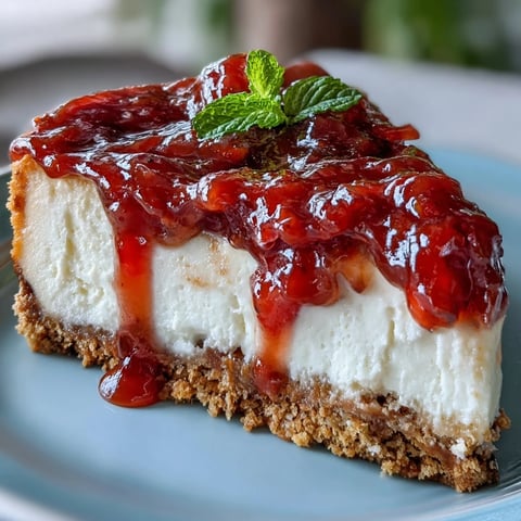 Easy Guava Swirl Cheesecake displayed in a slice showing pink and white creamy layers and a crumbly biscuit base.