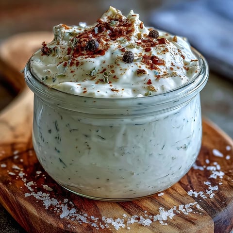 Creamy Southwest Ranch Sauce in a glass jar with a spoon, ideal for dipping fries or wings.