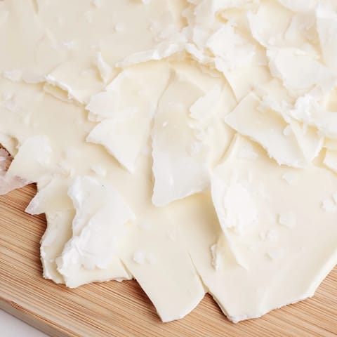 A chilled light wood board shows the dramatic presentation of The Arctic Tundra dessert, stunning.