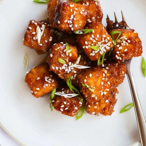 Honey Sriracha Tofu Nuggets