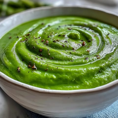 Vibrant Big Green Immunity-Boosting Vegetable Soup topped with lemon and served beside crusty bread.