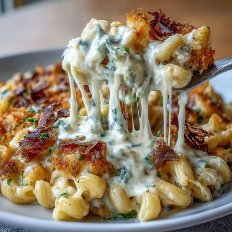Velvety four-cheese sauce coats tender macaroni, finished with aromatic black truffle oil and crisp, buttery breadcrumb topping.  