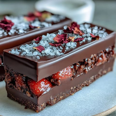 Dubai Chocolate Strawberry Bark with Pistachios and Almonds: A decadent dark chocolate bark studded with sweet dried strawberries, crunchy roasted pistachios, and almonds for an irresistible Middle Eastern-inspired treat.