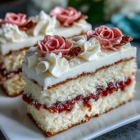 Graduation Sheet Cake with Buttercream Roses: A moist vanilla sheet cake topped with smooth buttercream and elegantly piped buttercream roses in pastel shades, perfect for celebrating academic achievements.