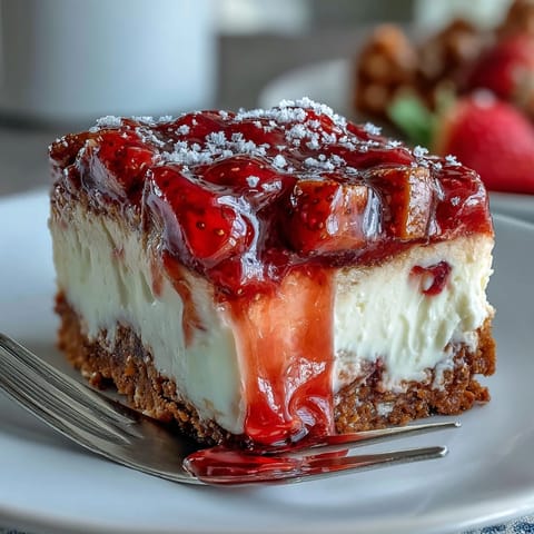 Sweet and salty Memorial Day Strawberry Pretzel Salad dessert, perfectly layered and ready to serve.
