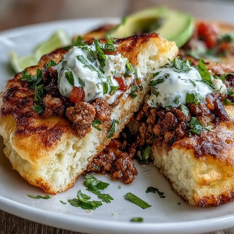 Fluffy cloud bread tacos with savory beef and vibrant pico de gallo, ready to enjoy.