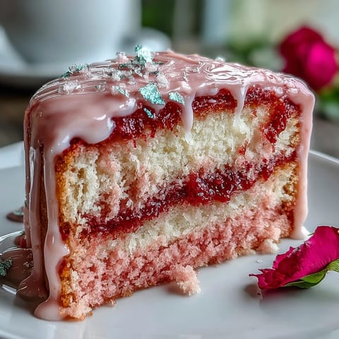 Showcasing a tender Bridal Shower Rosé Velvet Cake, beautifully adorned with edible gold.