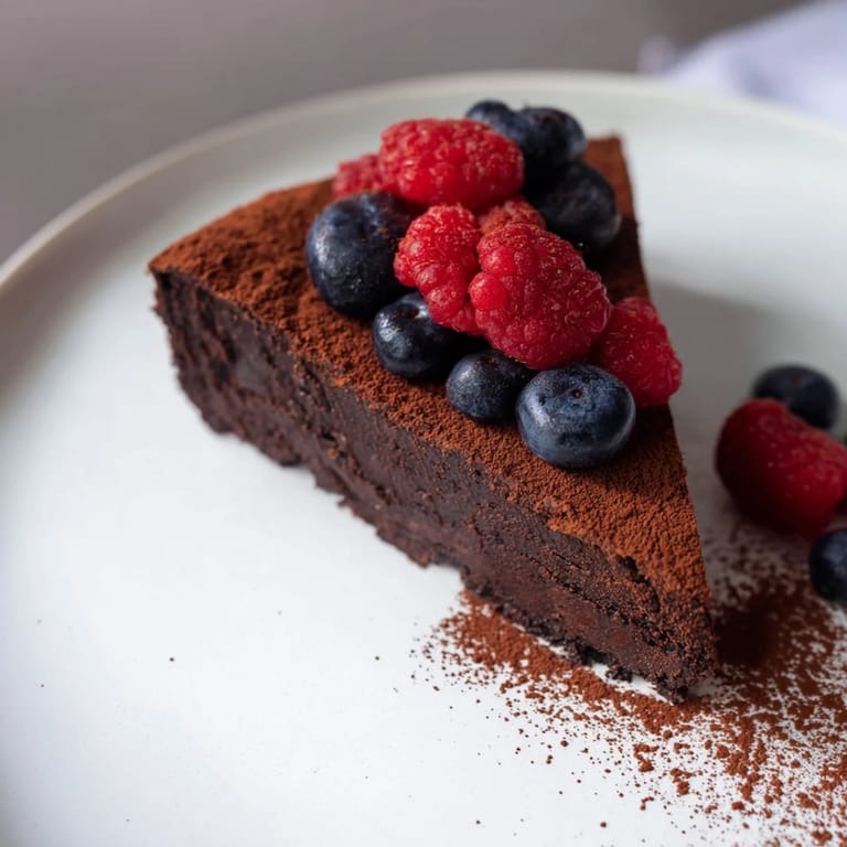 This fudgy, gluten-free decadent flourless chocolate cake is the perfect chocolate lovers' treat.
