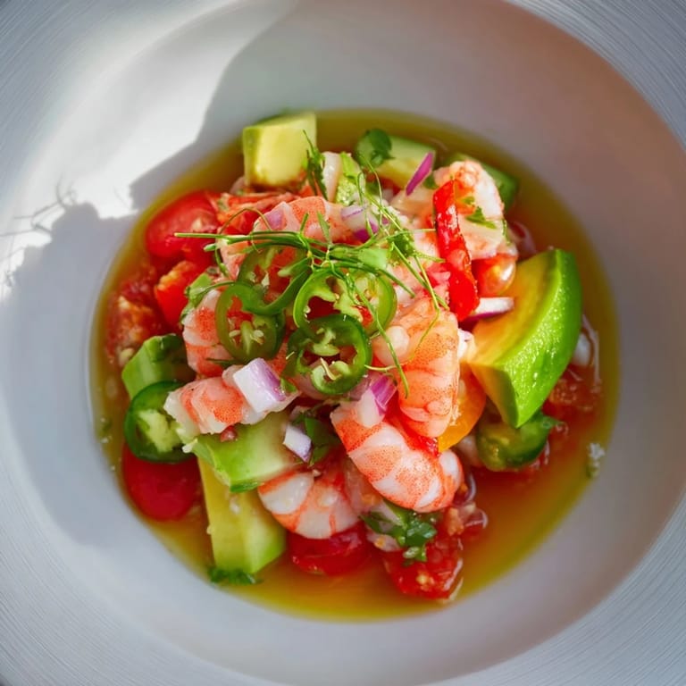 This delicious Light & Fresh Shrimp Ceviche features bright citrus-cooked shrimp, a rainbow of crisp garden veggies, ready to eat.