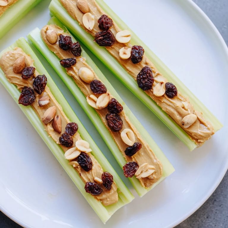 Prepare your taste buds for the quick Peanut Butter Celery Sticks, featuring a healthy, veggie-filled, peanut butter delight.