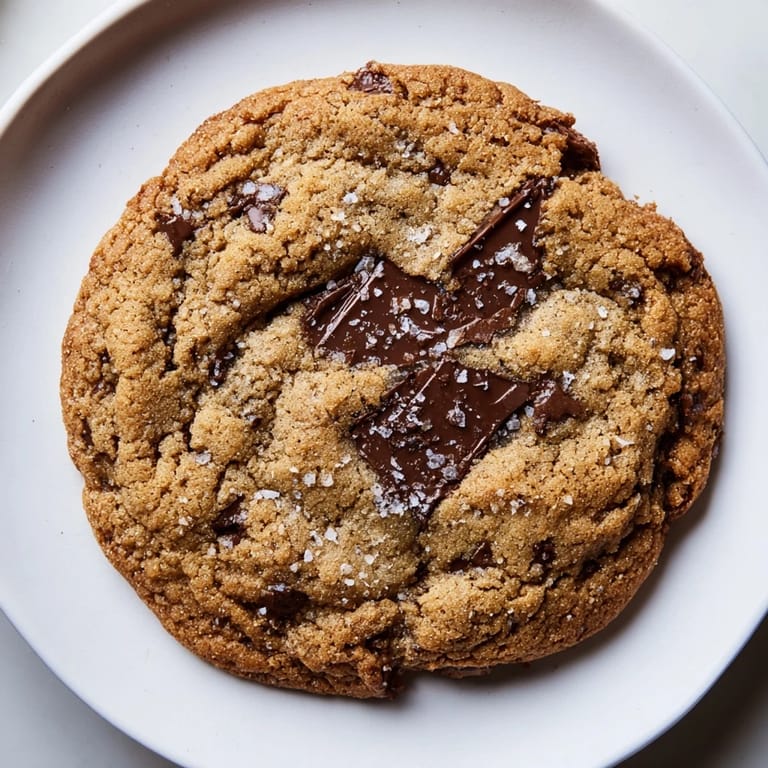 Warm, gooey miso brown butter cookies cooling on a wire rack, perfect dessert.