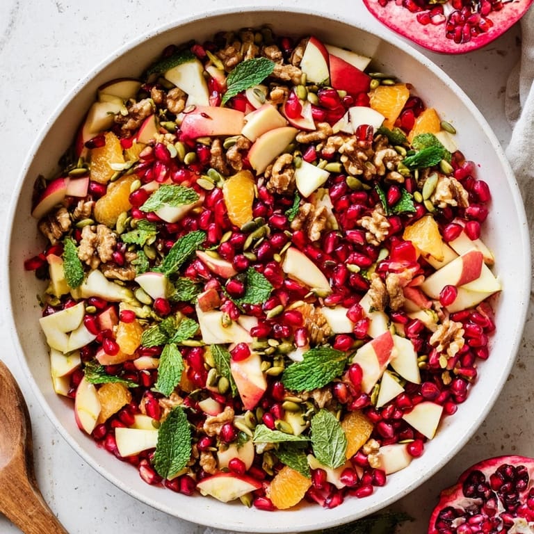 This vibrant Pomegranate and Walnut Salad features juicy orange segments and crunchy seeds, perfect for a healthy, refreshing side dish.  