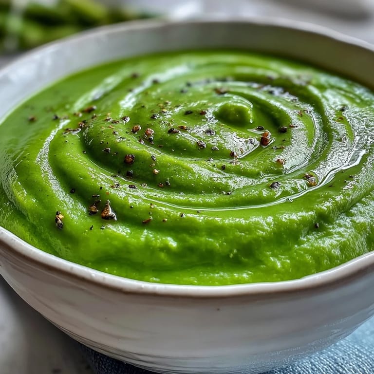 Vibrant Big Green Immunity-Boosting Vegetable Soup topped with lemon and served beside crusty bread.
