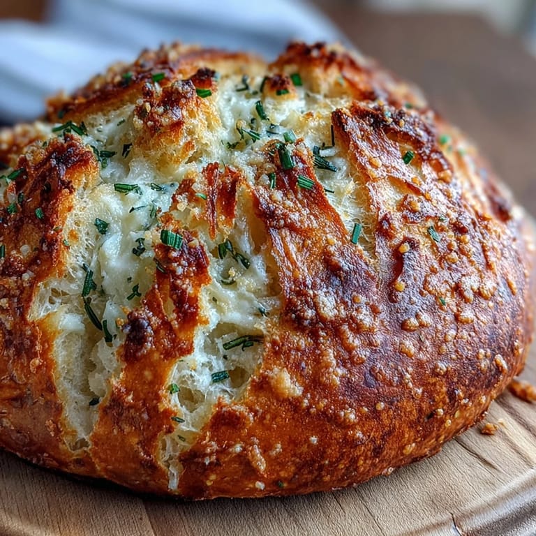 Rustic Perfect Parmesan Garlic Artisan Bread served warm, ideal alongside a steaming bowl of soup.