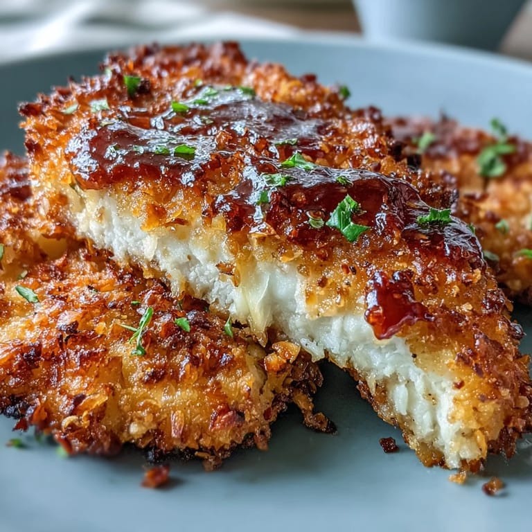 Crispy baked Parmesan and almond flour chicken tenders paired with tangy ranch coleslaw, a low-carb comfort food favorite.