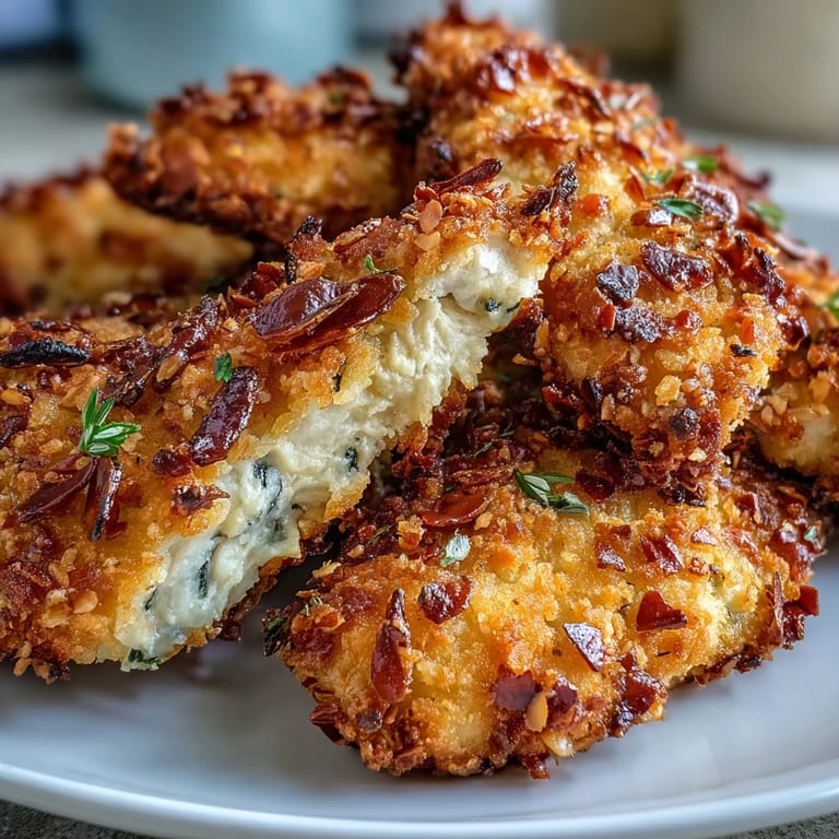 Crunchy Parmesan-crusted chicken tenders with smoky paprika flavor, served with fresh green and red cabbage ranch slaw.