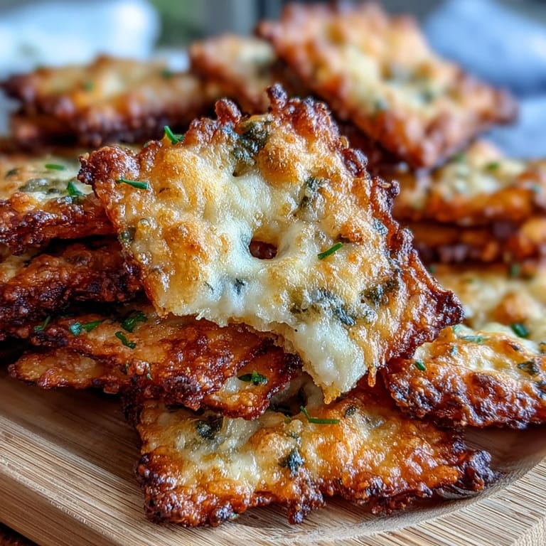 Crunchy, cheesy sourdough crackers seasoned with ranch spices, perfect for game day snacking.  