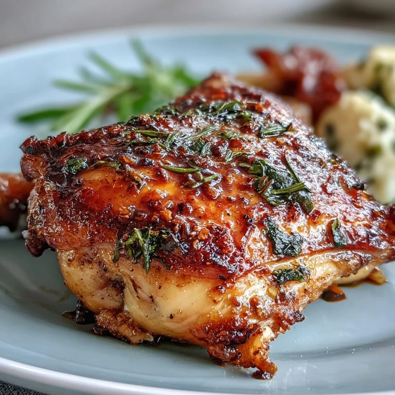 Juicy herb-seasoned chicken and tender parsnips, carrots, and sweet potatoes roasted to perfection.  