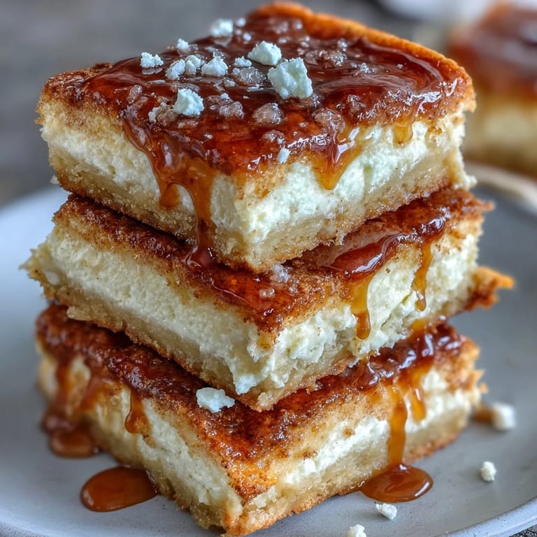 Creamy Easy Cinco de Mayo Sopapilla Cheesecake Bars with cinnamon sugar.