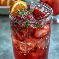 A refreshing Pink Starburst Refresher with vibrant pink hues, sweet strawberry acai, and creamy coconut milk.